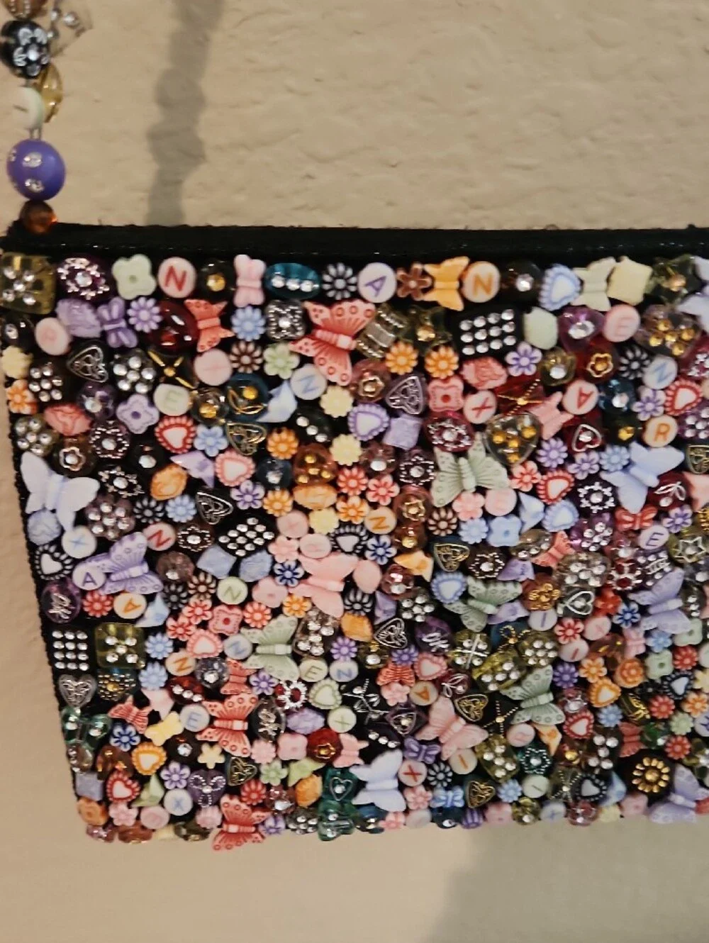 Multicolor Beaded Floral Evening Clutch